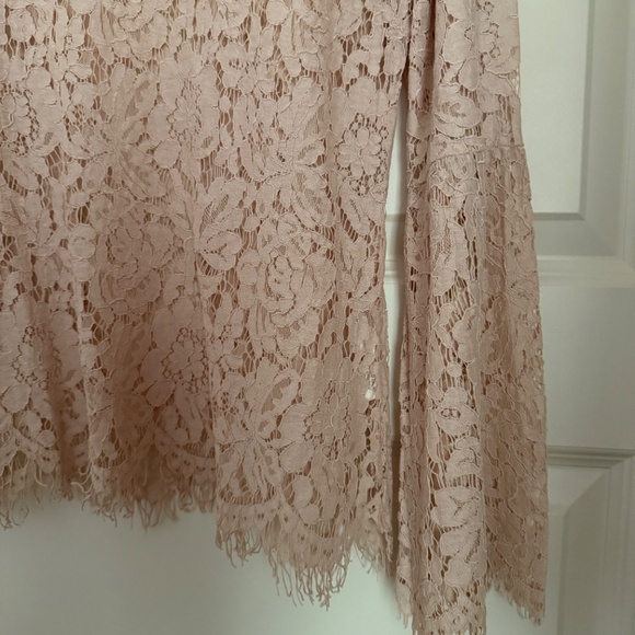 Lace V-Neck Top, Un Lined, 3/4 Sleeve, Sz L, ADIVA - Picture 4 of 4